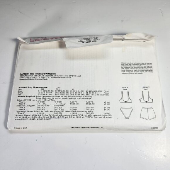 Kwik Sew Bathing Suit Patterns 2332 Two-Piece Boy Shorts or Hi Cut - Picture 6 of 8